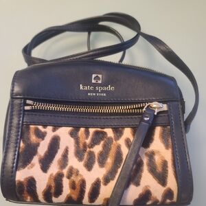 kate spade New York Black Leopard Print Crossbody Bag